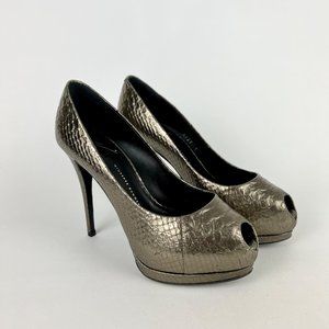 Giuseppe Zanotti NEW Womens Sharon Metallic Snake Platform Heels size 37 US 7
